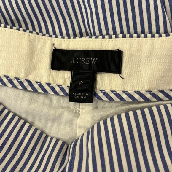 J. Crew Seersucker blue stripe cropped wide leg pants Sz 6​ - Picture 6 of 10